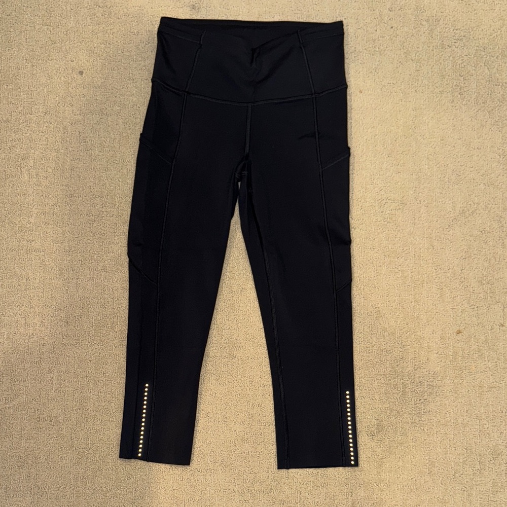 Lululemon Fast and Free Black Crop Leggings